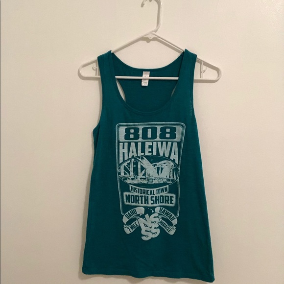 Pimatee Tops - Haleiwa Hawaii Blue Tank Top